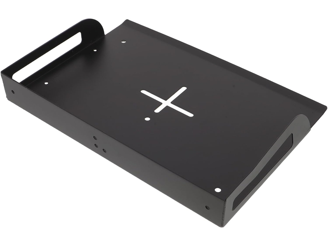 Soporte de pared para proyector y router, bandeja metálica negra, estante de montaje compacto. SFUSHOS