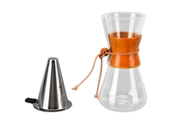 Jarra de café de vidrio resistente al calor de 550 ml con boquilla de bambú para el hogar, la oficina y la cafetería.