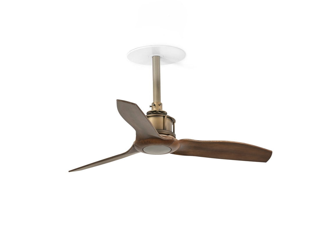 Ventilador De Techo Empotrable Just Fan S Recess Ø810, Oro Viejo Y Noce, Acero Y Palas Abs, 3 Aspas - Faro