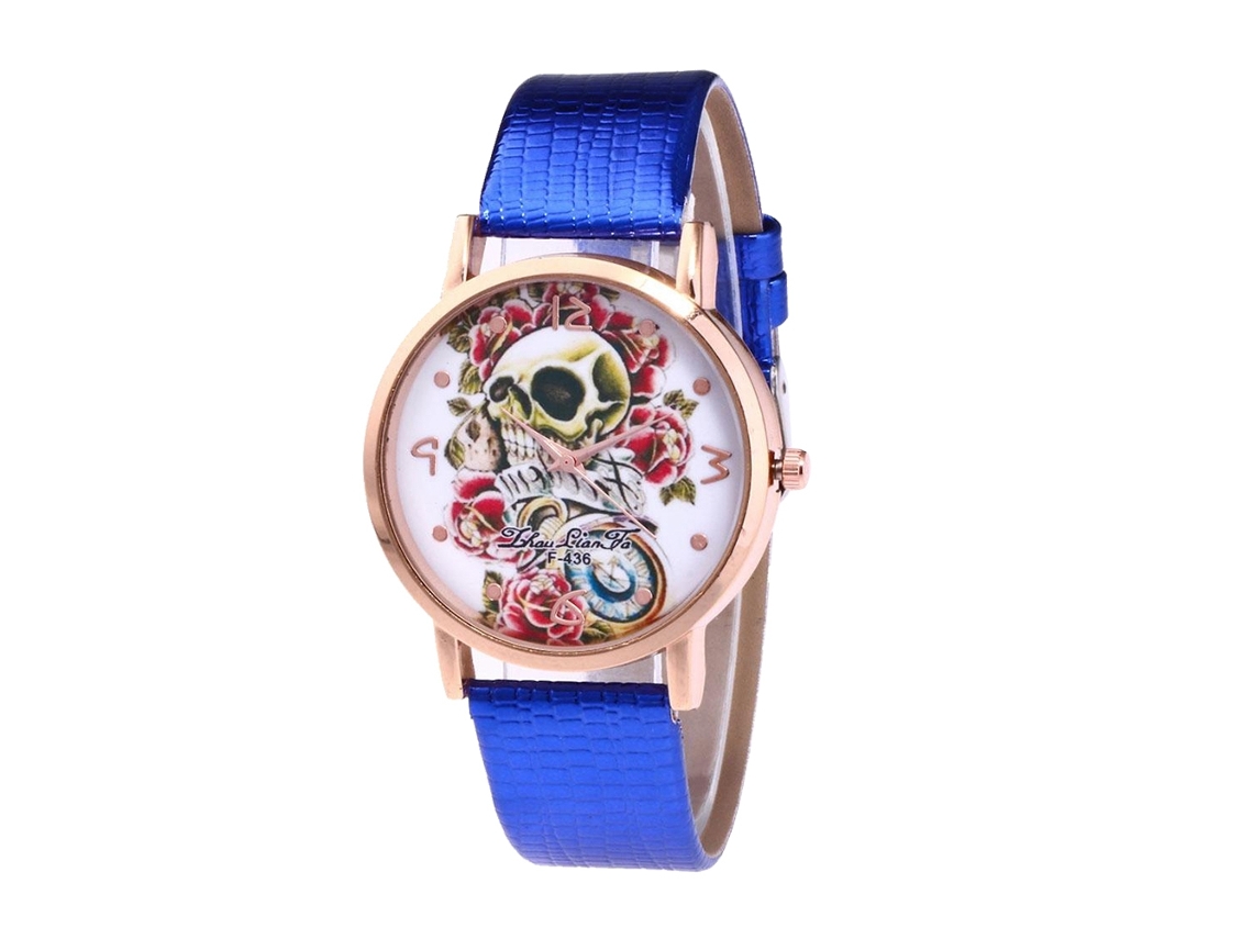 Reloj De Pulsera De Moda Para Mujer Con Correa De Cuero, Movimiento De Cuarzo, Estilo Ejecutivo, Azul.