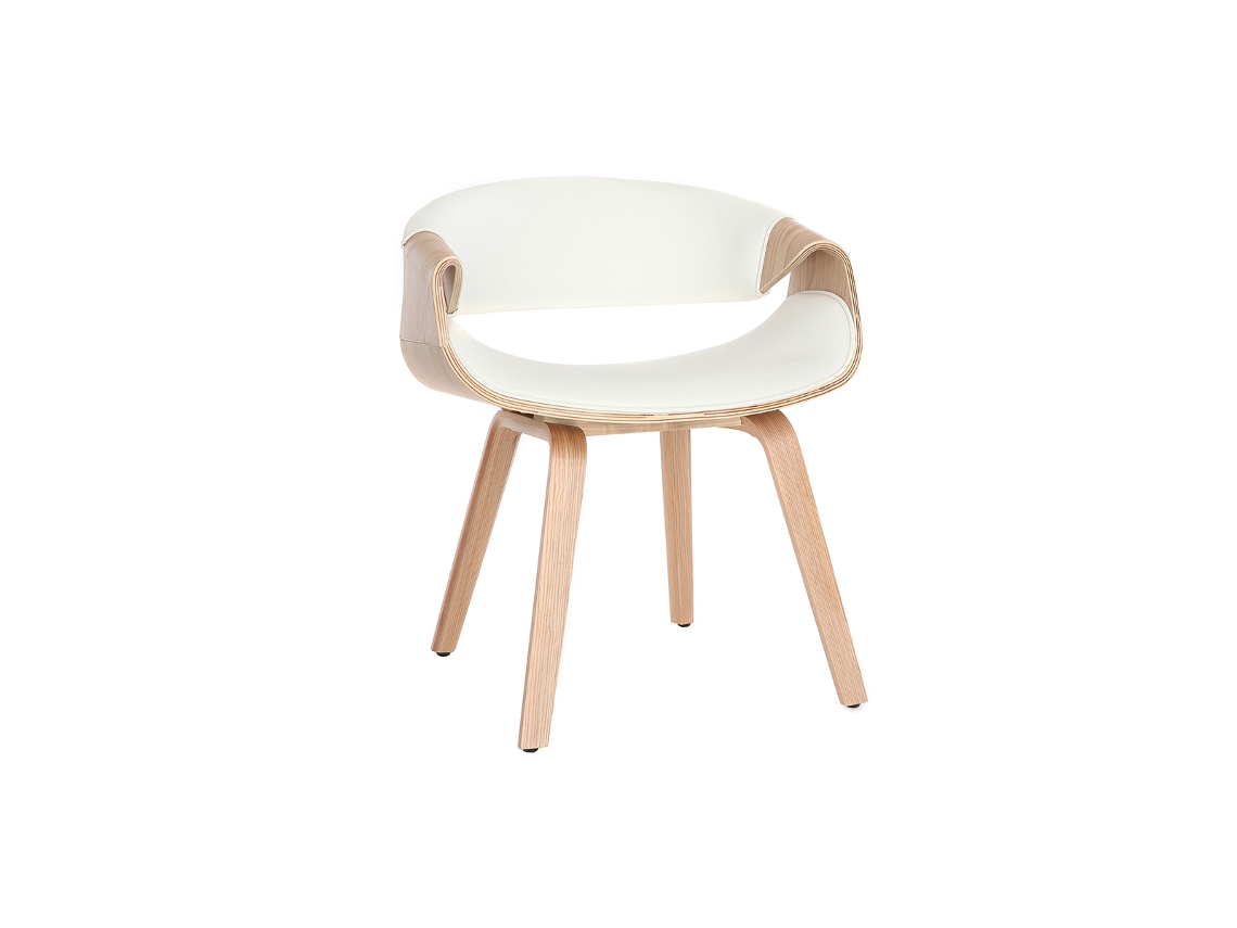 Silla Nórdica Blanco Y Madera Clara Aramis MILIBOO