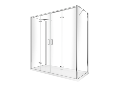 Cabina de Ducha GIORGY Ducha De 3 Lados Plegable con Apertura Total De 4 Hojas - 80x170