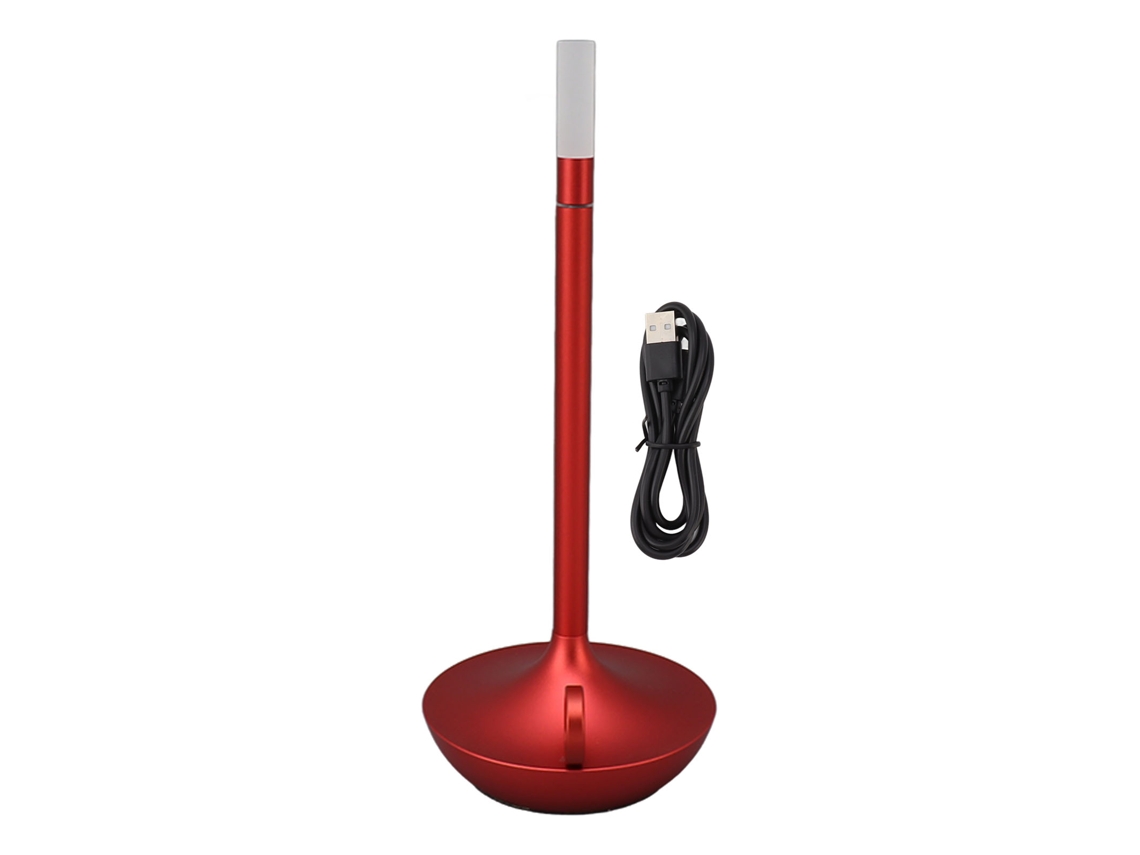 2026-lámpara De Mesa Inalámbrica Led Portátil Forma De Vela 3 Niveles De Brillo Regulable Recargable Roja