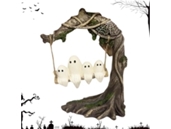 Fantasma En Un Columpio, Decoración De Halloween | Bonita Figura De Resina, Centro De Mesa Decorativ