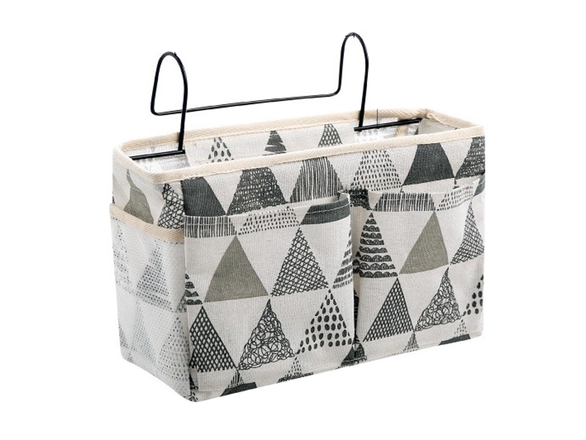 Bolsa de almacenamiento para mesita de noche, organizador de cama con divisores, rosa/blanco/azul/blanco/gris/blanco/verde