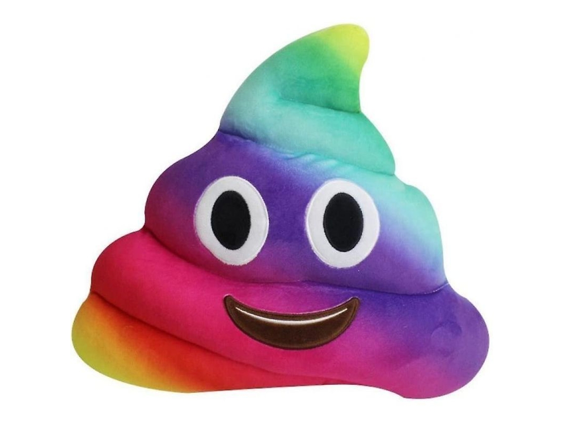 2026-cojín De Forma Caca Sonriente Arcoíris Rosa Amarillo Almohada Suave Peluche Decoración Juguete