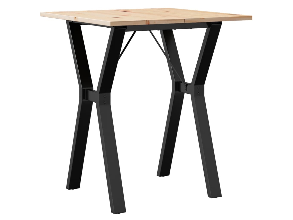 Mesa de comedor con estructura en Y, 70x70x75 cm, pino y acero, MAISON EXCLUSIVE