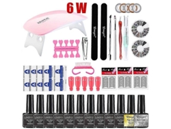 Kit de manicura para uñas con lámpara UV LED, esmalte en gel, kit eléctrico para uñas, broca D-D y GOKOCO