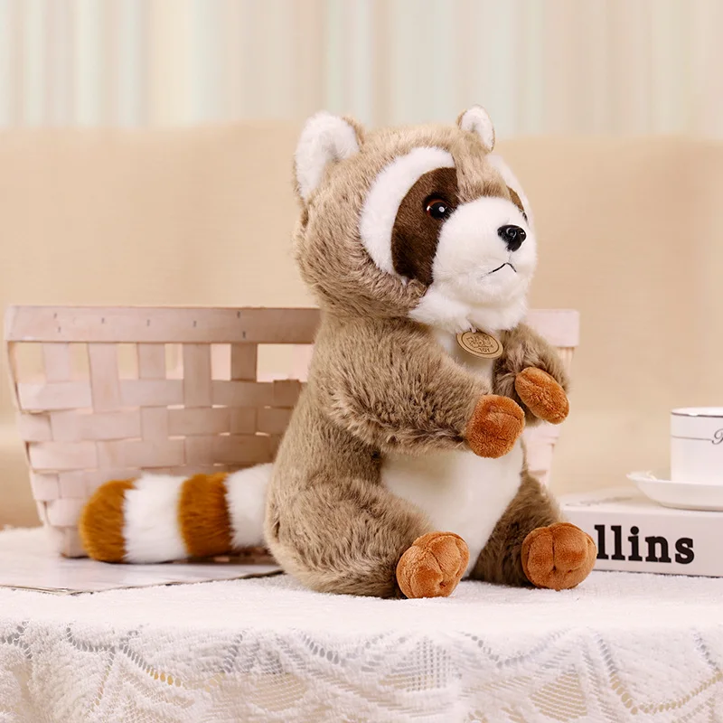 (tanuki 25cm) Esquilo E Guaxinim De Pelúcia Realistas E Fofos, Boneco De Pelúcia Macio.