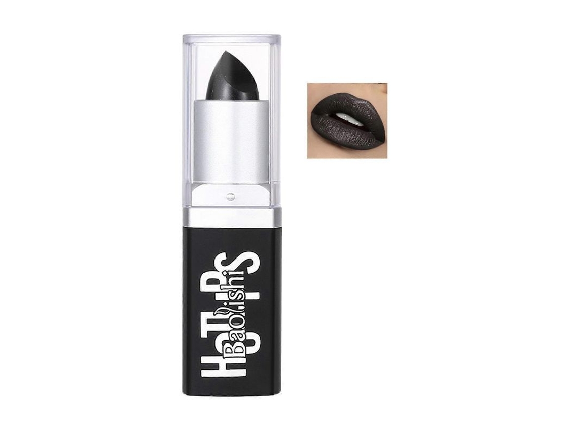 Barra De Labios Negra Mate Nacarada, Intransferible, Hidratante, De Larga Duración, Resistente Al Agua, Altamente Pigmentada.