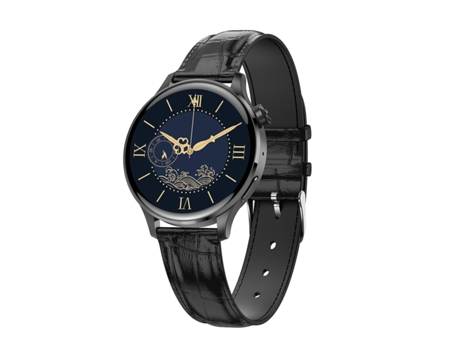 Smartwatch de Ciclo Menstrual para Mujeres Sanas y Activas Correa de Vinilo Sin Piel Negra JL-EIGHT