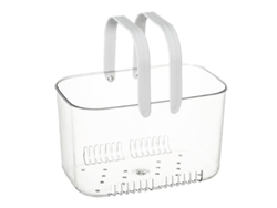 Cesta De Ducha Con Bonito Estilo Sencillo, Gran Capacidad, Resistente Al Agua, Diseño Hueco, Portátil, Transparente, Organizador De Ducha Para Baño