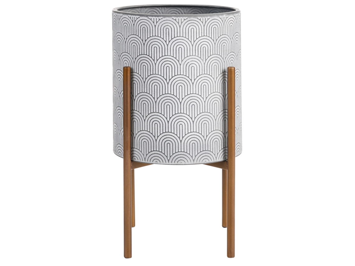Maceta alta Beliani Aubrieta, hierro gris claro, 31x31x59