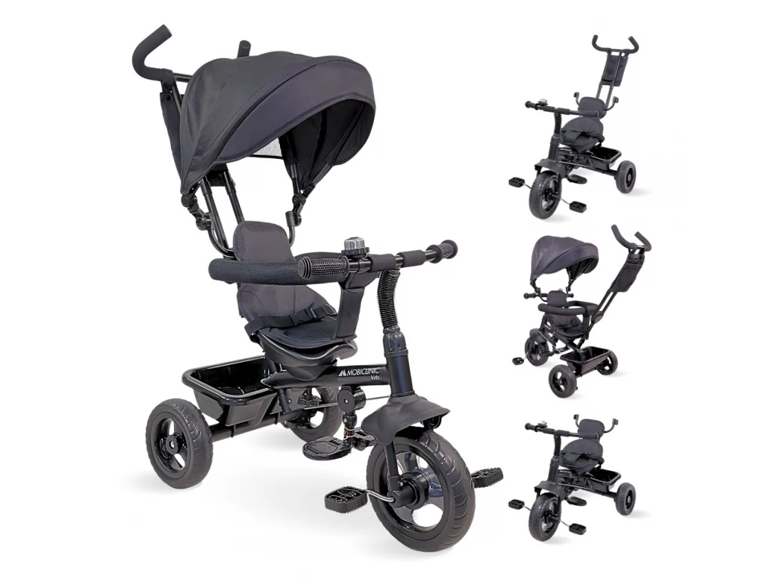Triciclo evolutivo 3 en 1 MOBICLINIC Seguro Cómodo y práctico Diseño ajustable Negro Lulu