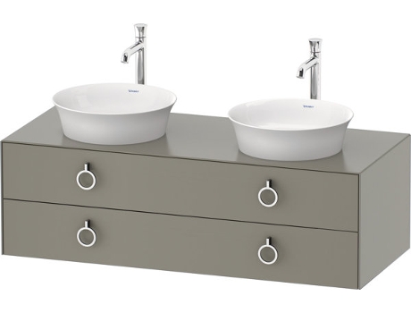DURAVIT Tulip blanco, mueble de baño colgado en la pared, ancho 1300 x profundidad 550mm, con 2 cajones, con tirador, WT4993B