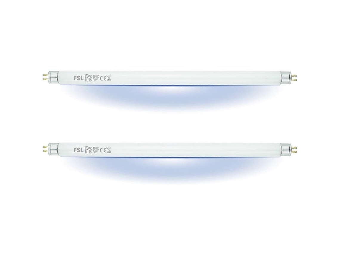 Bombilla De Repuesto Fsl T5 F8w Bl Para Lámpara Antimoscas, Tubo Uv De 30 Cm Para Matamosquitos/insectos De 8w/16w (2 Unidades)