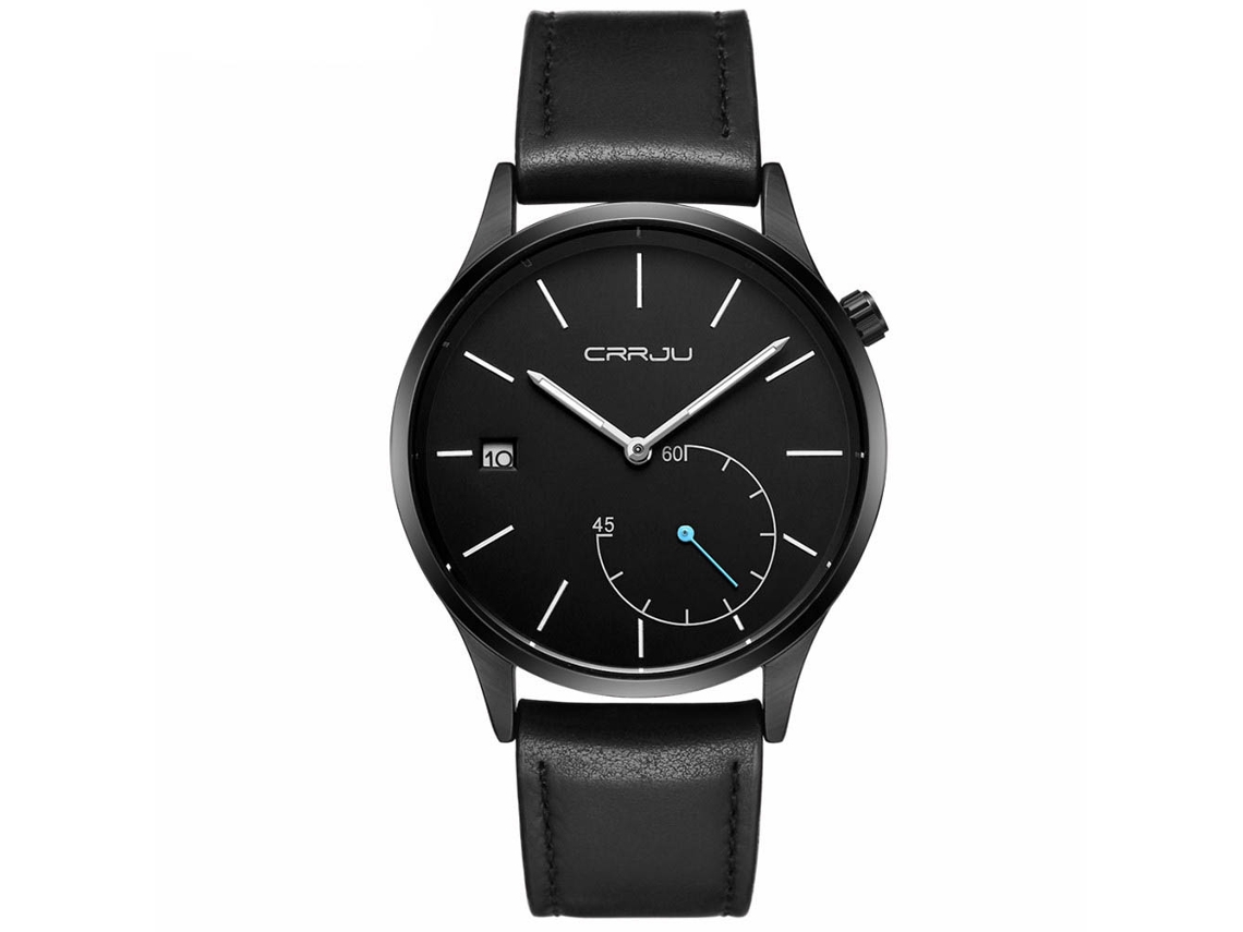 Reloj De Cuarzo Hombres Impermeable De Metal Con Correa Ajustable Moda Negro