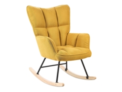 Silla mecedora BELIANI Oulu de Poliéster Amarillo 71x83x104
