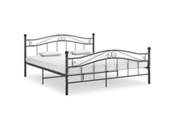 Estructura De Cama Sin Colchón Metal Negro 160x200 Cm