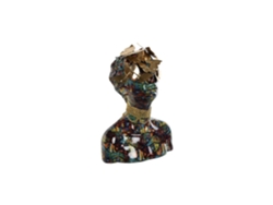 Busto Multicolorido em Resina, Medindo 26x18,5x34cm. ALEXANDRA HOUSE LIVING