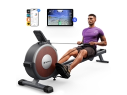 Remo Magnético para Casa MERACH, 16 Niveles, LCD, Bluetooth, Doble Riel, Ultra Silencioso, 160kg, Asiento Ergonómico, Plegable, Compatible con APP