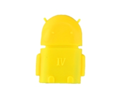Adaptador Otg Robot Android (transferencia De Datos, Conexión De Dispositivos) Amarillo