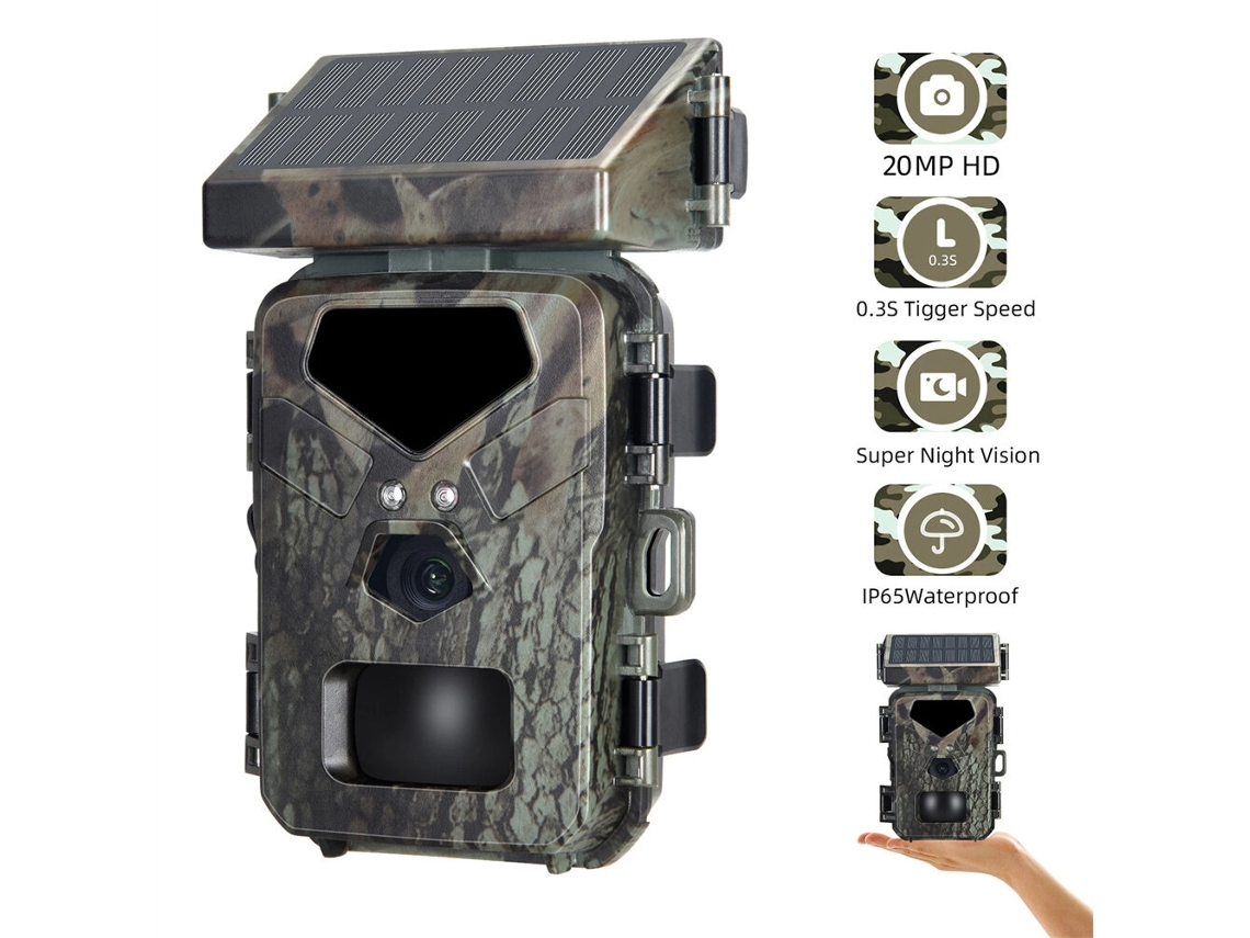 Mini700 Câmera Solar Externa Vida Selvagem 20mp 1080p Hd Detecção Animal Visão Noturna Sensor Infravermelho Monitoramento Trilhas Observação