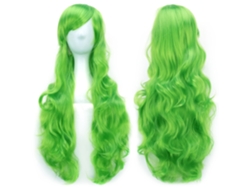 Peluca larga y rizada para cosplay de personajes de anime, 80cm (verde hierba) Gertiz