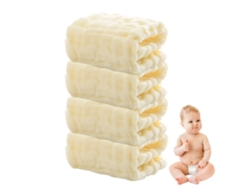 Conjunto de Toalla RNEMITERY Lavado Suaves Absorbentes Algodón Amarillo - 4pcs (30x30cm)