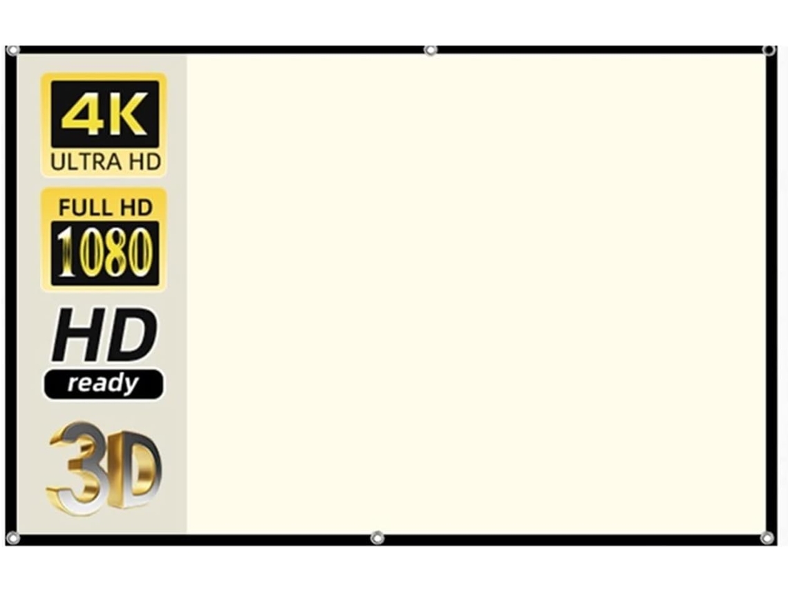 Pantalla De Proyección Portátil Para Películas, Pantalla De Proyección Con Cuadrícula Blanca, Antirreflejos,