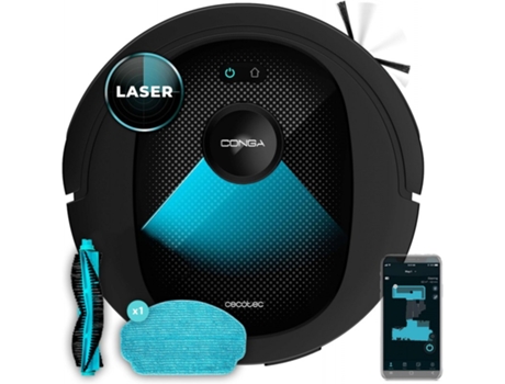 CECOTEC Robot Aspirador Conga 7490 Titanium Ultimate X-Treme X con tecnología de navegación láser, Limpieza 4 en 1, 3000 Pa