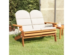 Banco De Jardín | Banco Exterior Adirondack Con Cojines Madera De Acacia 126 Cm