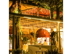 Rebe-luz De Cascada De Cortina Led Navideña, Luz De Cadena Para Fiesta Jardín Escenario Decoración Exterior
