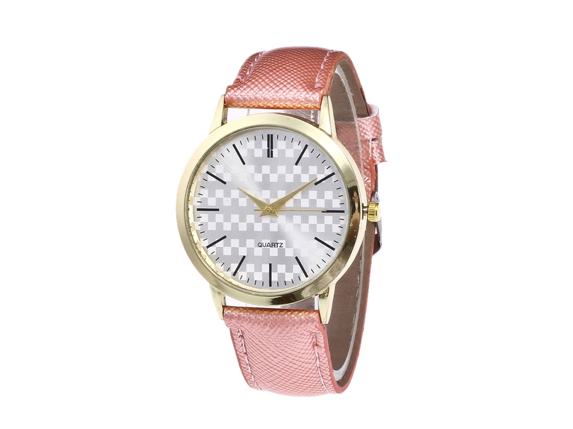Reloj De Pulsera Rosa De Aleación Para Negocios Informales Con Movimiento De Cuarzo.
