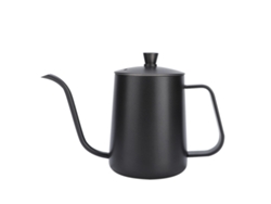 Jarra de té de acero inoxidable con cuello de cisne para café Pico Longo, color negro (350 ml)
