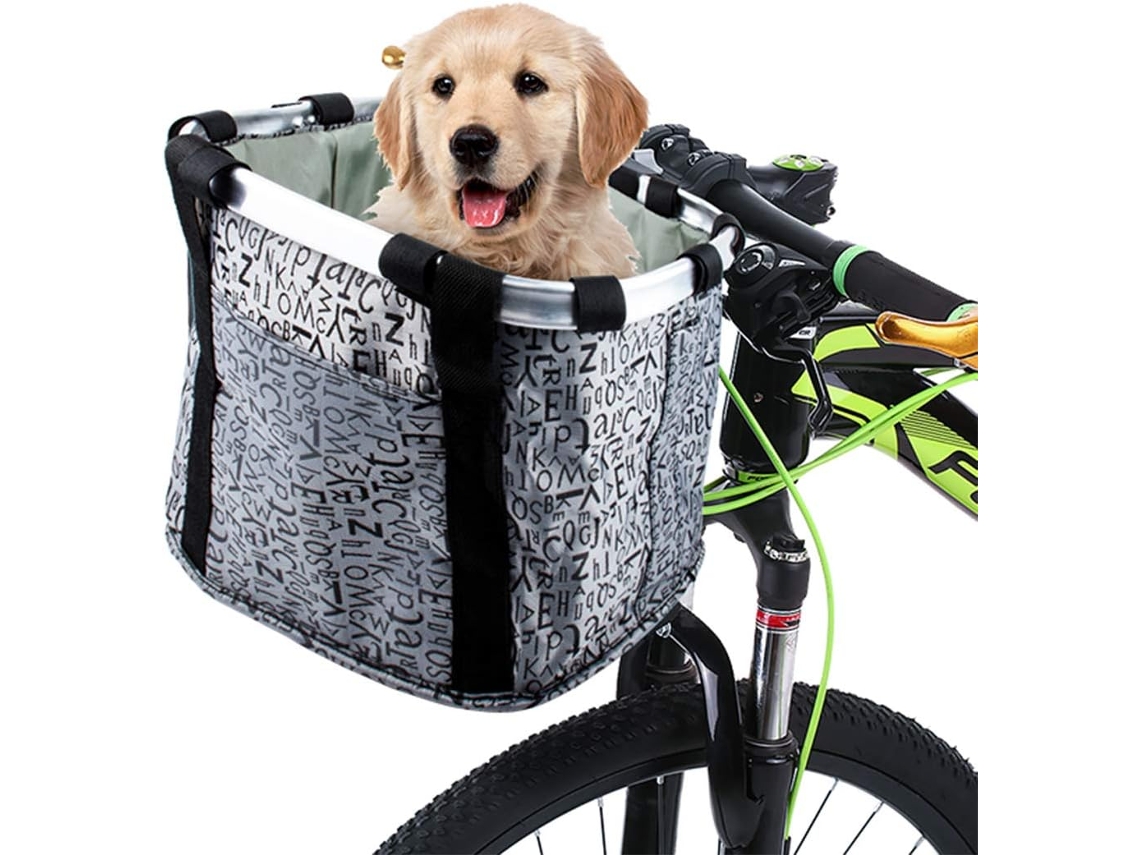 Cesta delantera para bicicleta, cesta delantera plegable para bicicleta con marco de aluminio, cesta de la compra multifuncional e impermeable, D