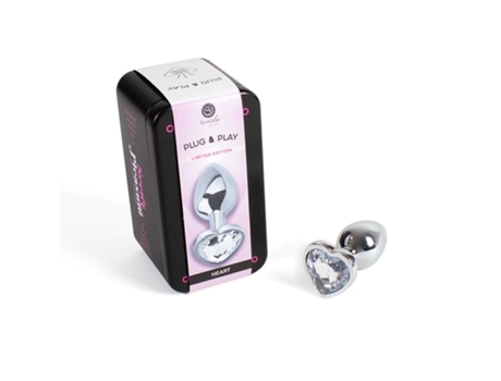 Plug Anal de Metal Corazón Transparente Talla S SECRET PLAY
