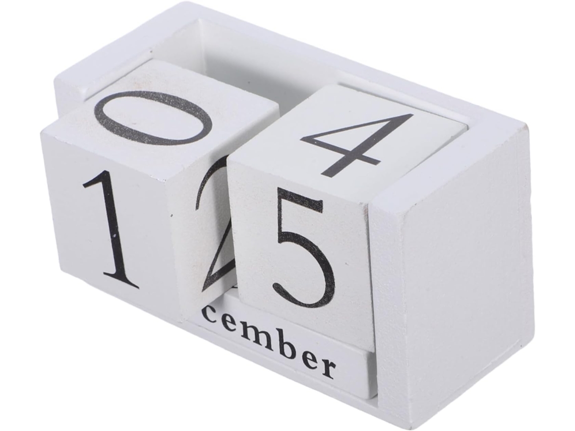 Calendario de bloques de madera, planificador de calendario
