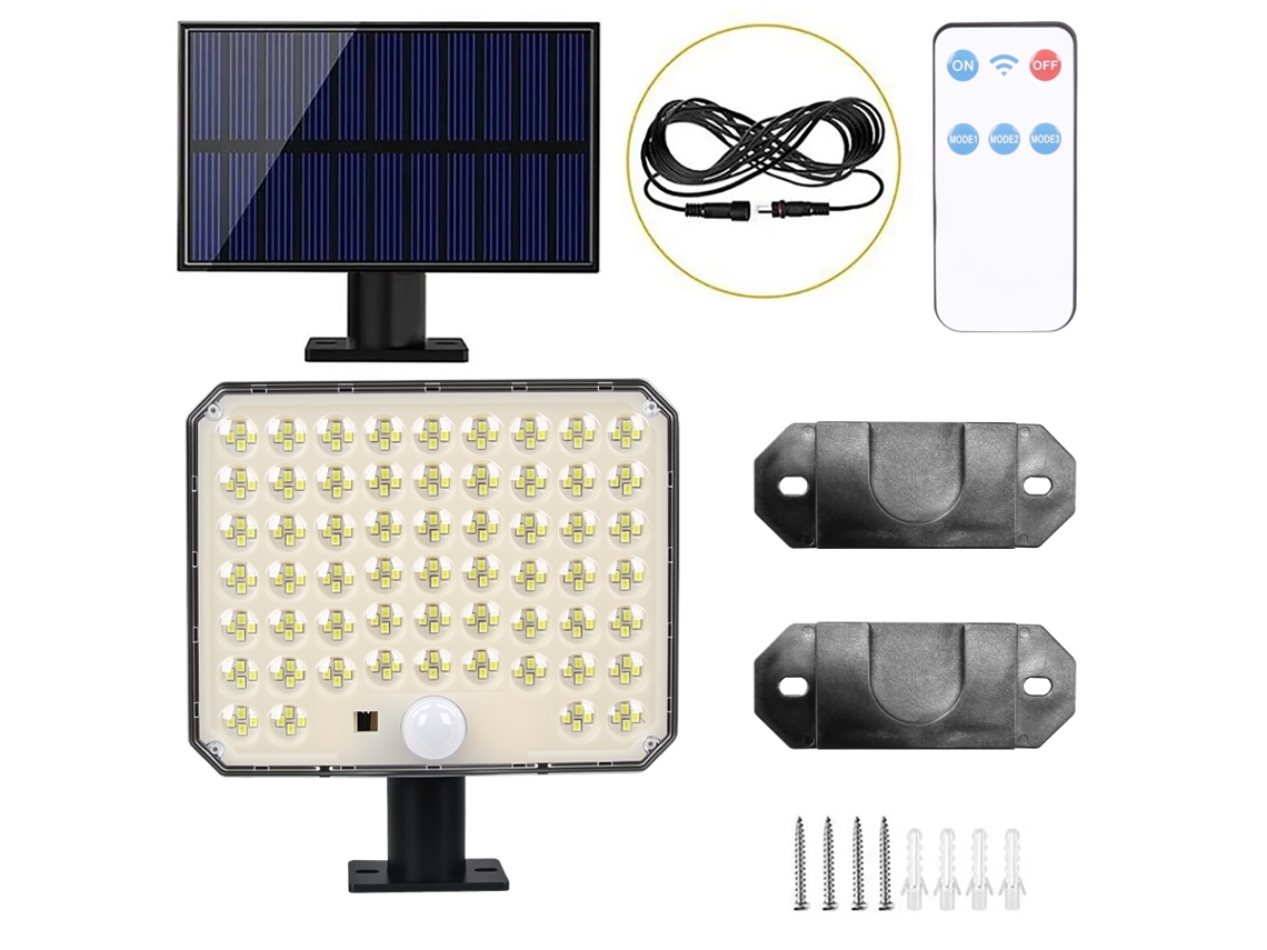 Lámpara solar exterior superbrillante con sensor de movimiento, 3 modos de iluminación, IP65, para jardín o pared. Aeuzwr