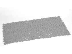 Alfombrilla De Baño Antideslizante Con Ventosas. Dimensiones: 35 X 70 Cm. Fabricada En Resina. Color: Gris. Lavable A Máquina. Limpieza A Fo