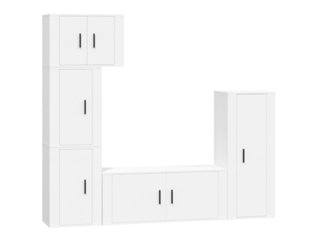 Conjunto 5 de muebles para TV VIDAXL madera contrachapada blanco
