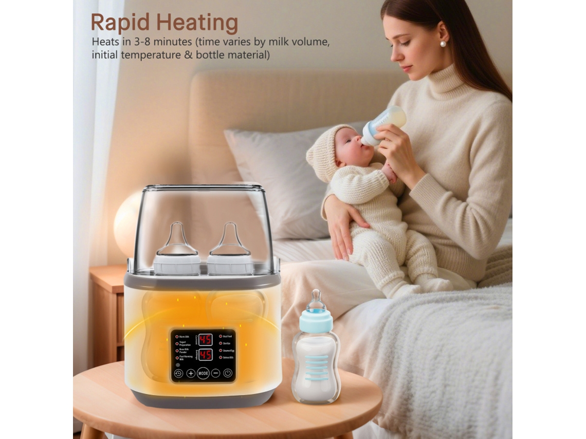 Calientabiberones Y Esterilizador Multifuncional Combina Estas Ocho Funciones En Un Solo Aparato, Manteniendo Una Temperatura Constante Grac