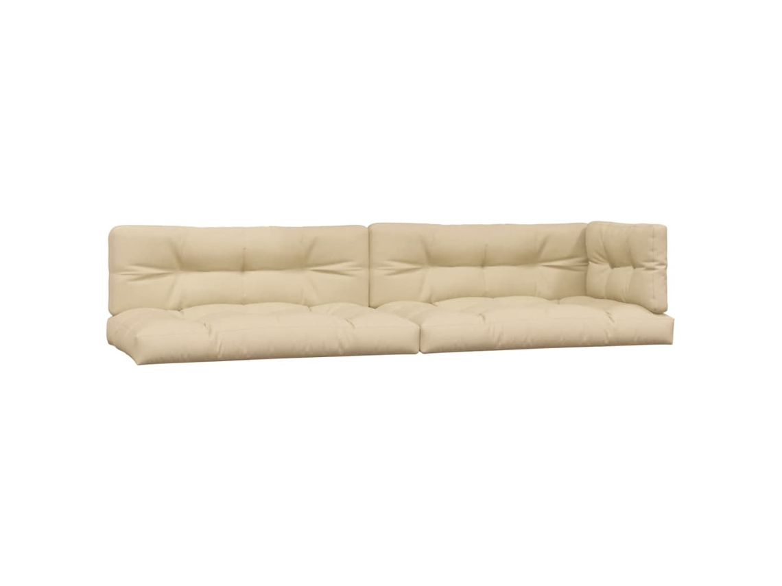 Conjunto 5 Cojín Palés VIDAXL Beige Tela
