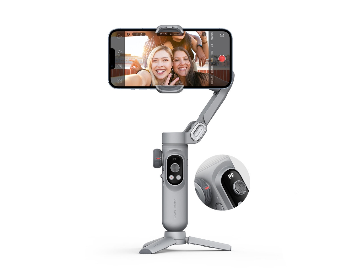 Aochuan Smart X Pro Estabilizador 3 Ejes Plegable Gimbal Carga Inalámbrica Luz Relleno Oled Smartphone Acción Vlog Fotografía