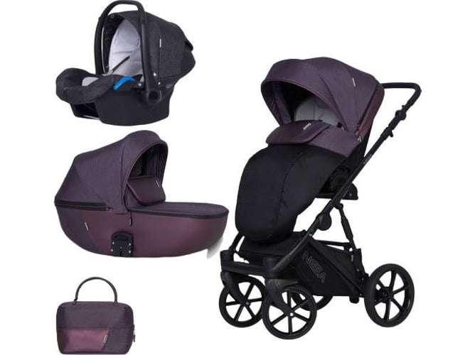 Carrito de Bebé Individual RIKO Nesa + Kite Isofix Ready Plum