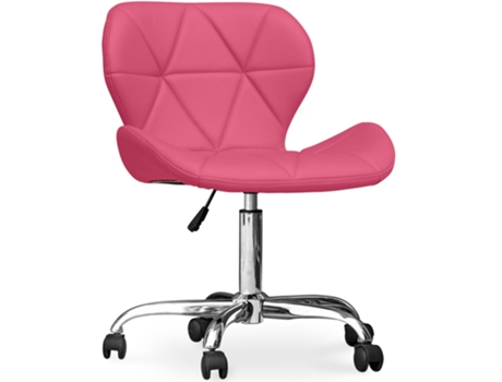 Silla de Oficina con Ruedas Silla de Escritorio Giratoria Tapizada en Piel Sintética Wito 50x48cm PRIVATEFLOOR