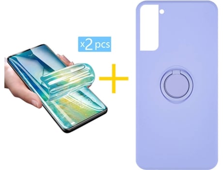 Carcasa + 2 Protectores de Pantalla para Samsung Galaxy S21 5G SKYHE Morado Lila