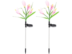 2 Luces Solares Decorativas Impermeables Con Forma De Flor Para Jardín, Ideales Para Paisajismo.