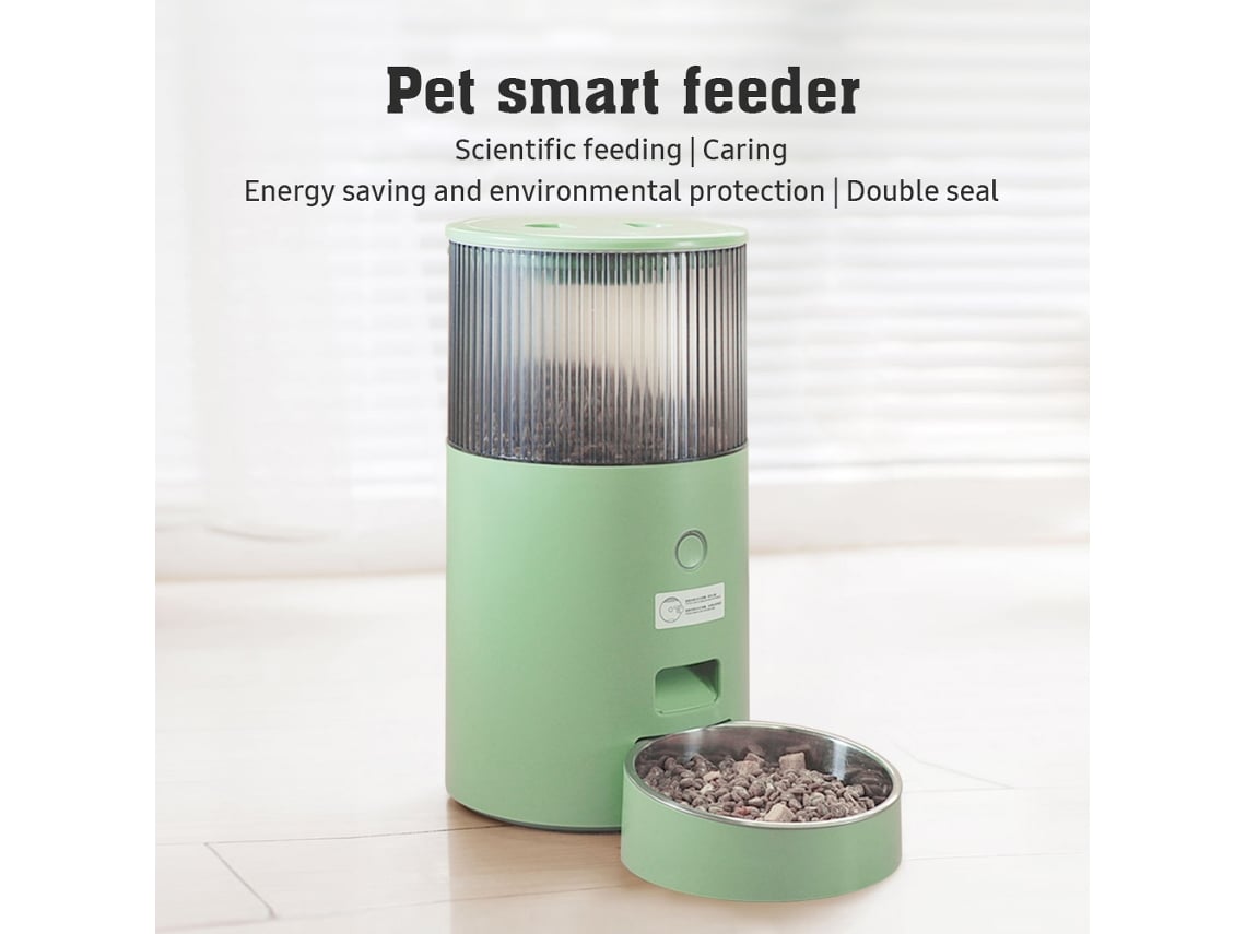 Comedero inteligente para mascotas de 2,5 l, gran capacidad, alimentación regular automática, dispensador de comida para mascotas con control remoto por aplicación.