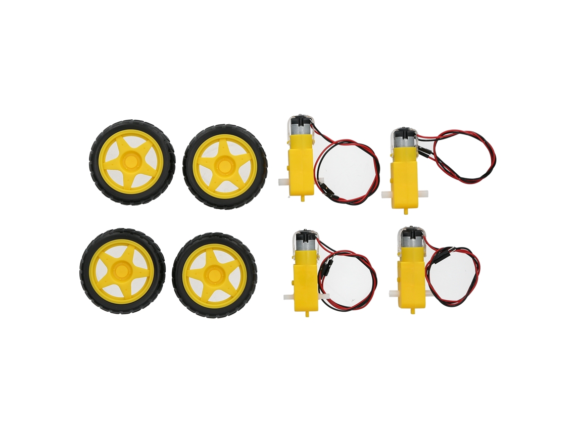 4 Neumáticos De Plástico Para Coche Robot Rc Inteligente Diy Con Motor Dc36v